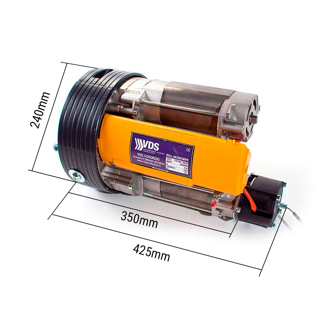 Bimotor coaxial eje 76mm motor enrollable persianas 300kg VDS medidas