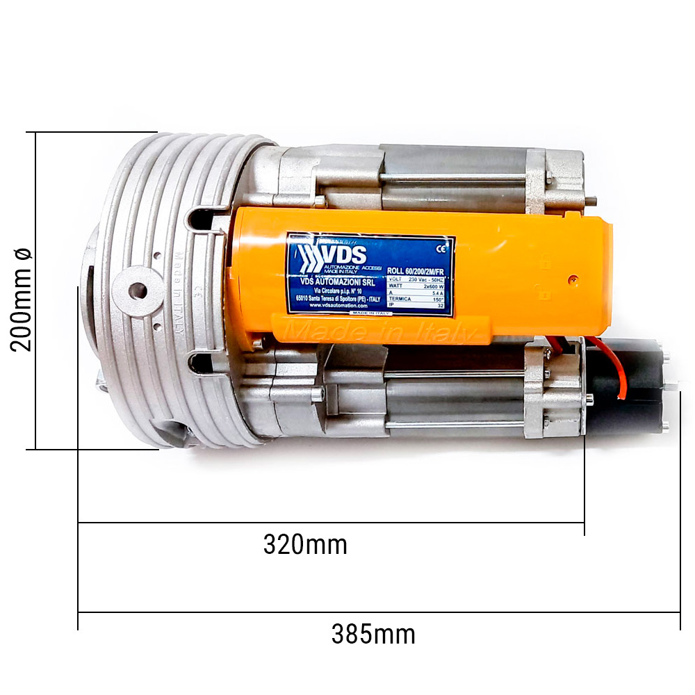 bimotor coaxial 100099/7 motor enrollable persianas 300kg VDS medidas