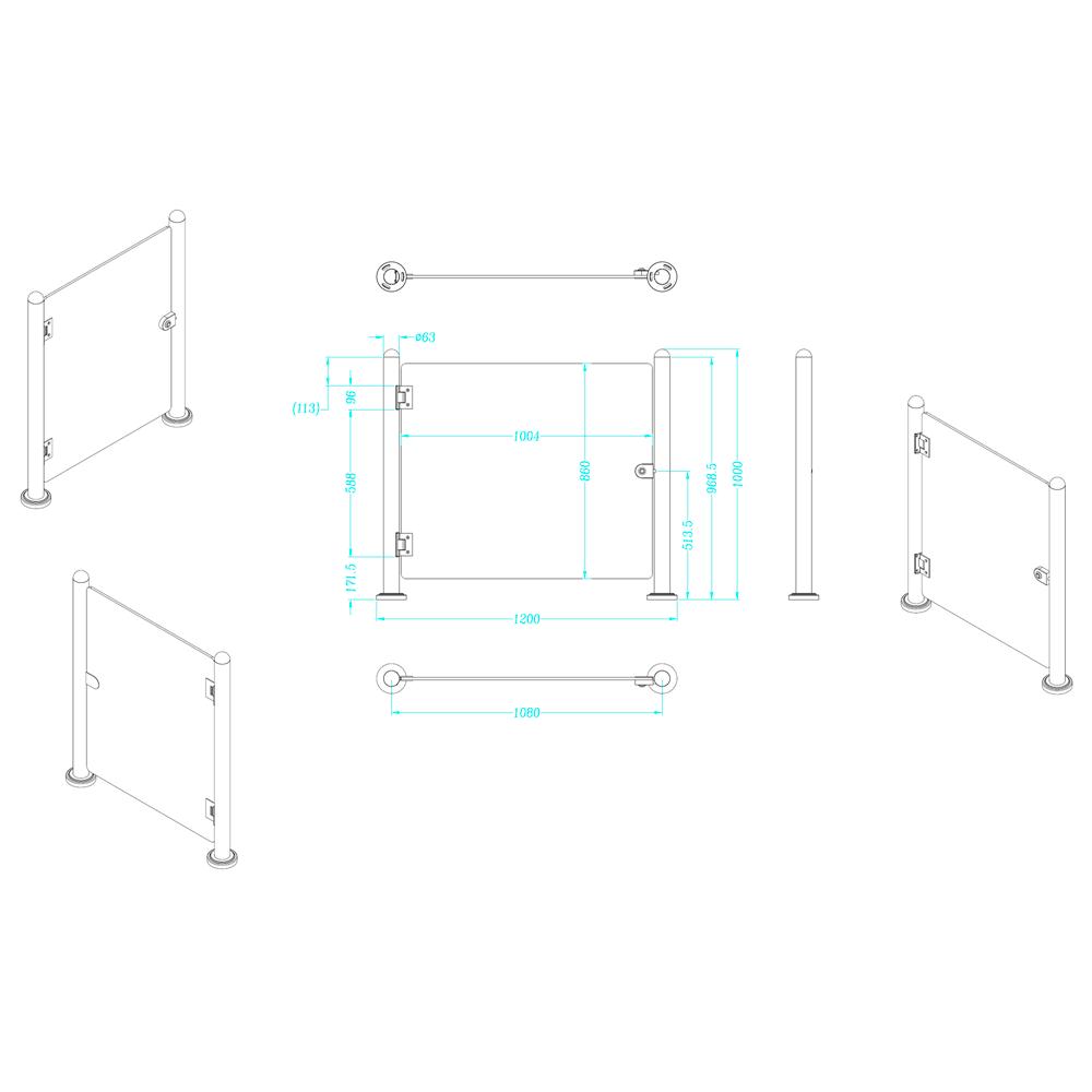 Cerramiento con puerta manual TS-GLASSDOOR-120