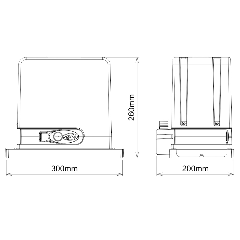 CUBE 650 motor puerta corredera PPA medidas