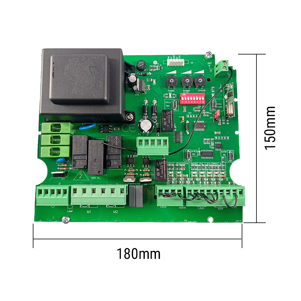 Medidas Central electrónica E105/ECO con receptor para 1/2 motores 230v con caja VDS