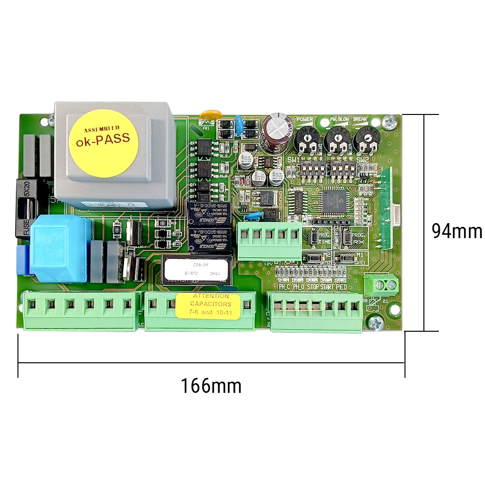 F101 Cuadro de control para puertas batientes de 1 o 2 motores VDS medidas central