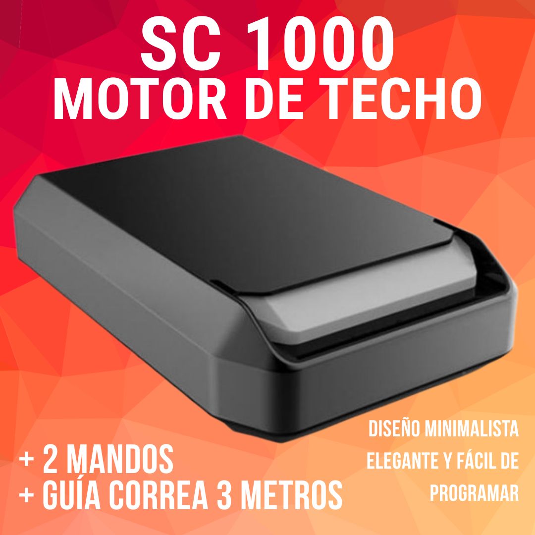 SC 1000: Motor de techo con correa para puertas hasta 15m2