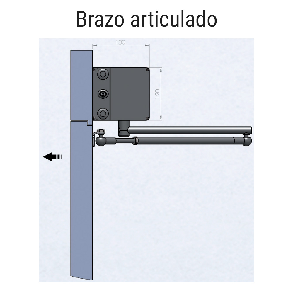 Mi-SW motor para puerta abatible peatonal medidas brazo articulado