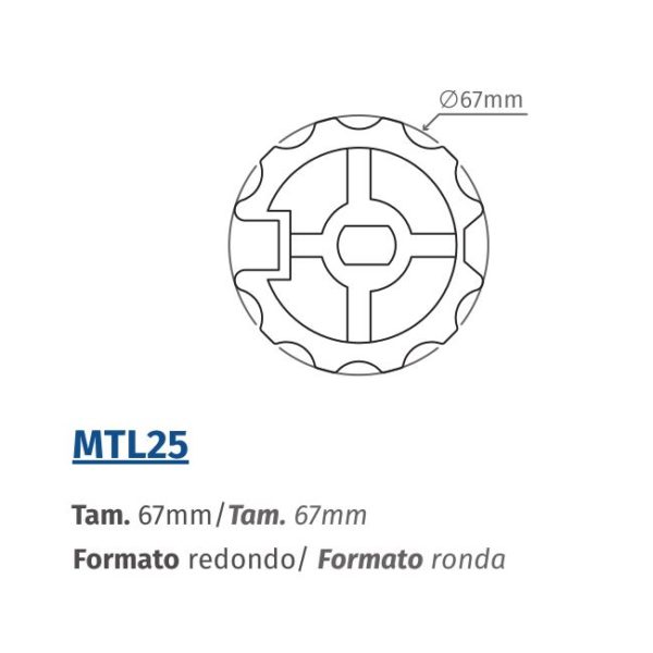MTL25: Adaptador 67mm Redondo para TUB 45mm