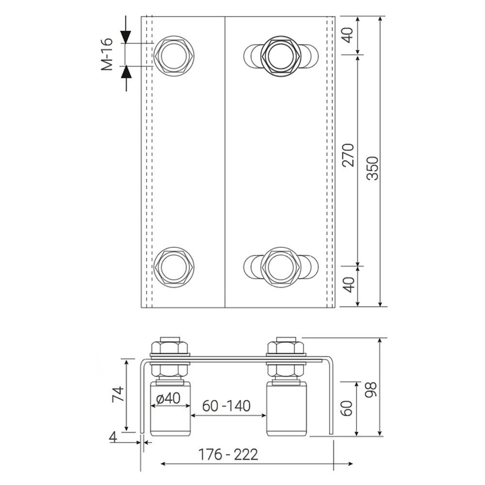 conjunto cuatro rodillos grande medidas